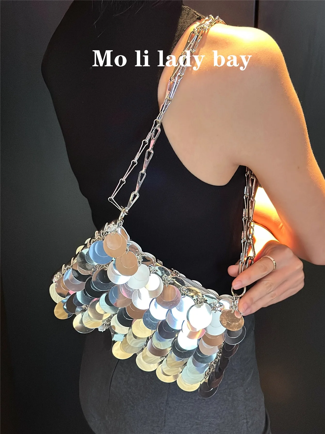 بريق لامعة الترتر حقيبة مربعة موضة المرأة حقيبة يد فاخرة مخلب محفظة حفل زفاف مأدبة حقيبة الكتف حقيبة كروسبودي #1