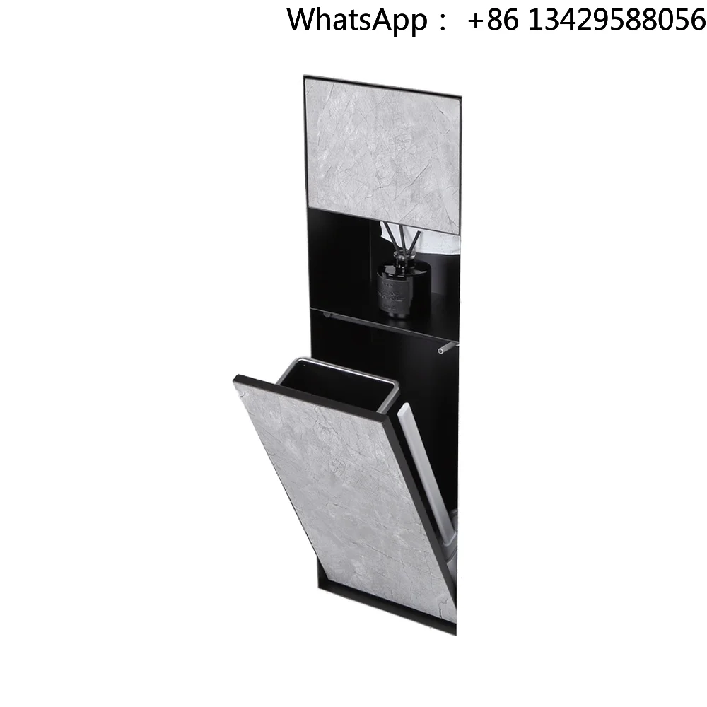 Concealed Hidden Storage Shelf for Bathroom Secret Rubbish Bin Tissue Paper Roll Holder Silicon Toilet Brush Niche for Hotels