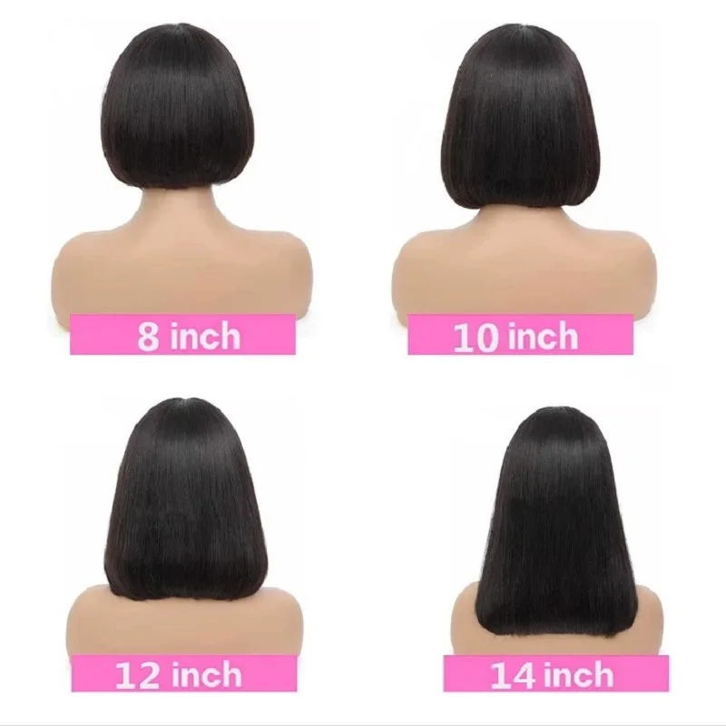 Cheap Short Bob Wigs Double Drawn Raw Vietnamese Glueless Straight Wig Human Hair 13X4 Hd Transparent Lace Front Wigs For Women