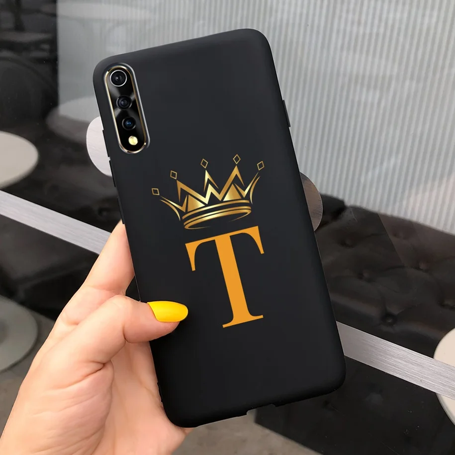 For vivo S1 Case 1907 V1913A Phone Cover Cute Letters Crown Shockproof Bumper For Vivo V17 Neo Funda For Vivo Z5 IQ00 855 Bumper