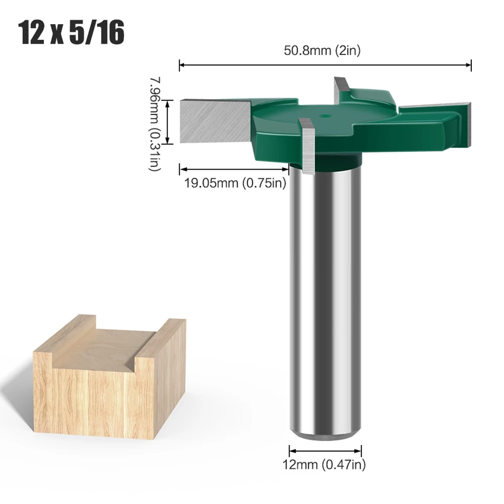 Fresa per la lavorazione del legno con design a quattro lame compatibile con macchine elettriche e CNC Set di punte per scanalatura da 12 mm