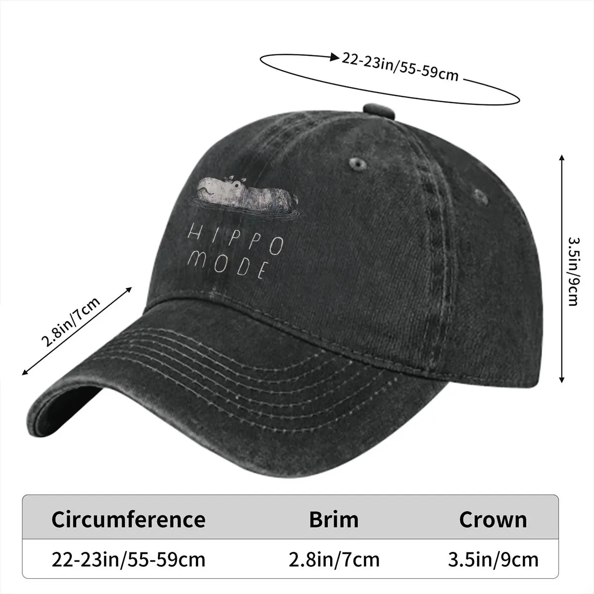 Hippo Mode Baseball Cap Men Hats Women Visor Protection Snapback Swim Caps