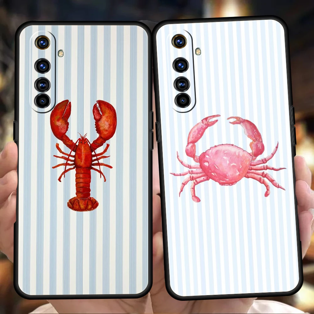Soft TPU For Realme 16 15 14 15 13 15T 14T C67 C63 C55 C53 C35 C25 C21 GT2 Pro 5G Phone Cover Marine Life, Crabs, Lobsters Capas