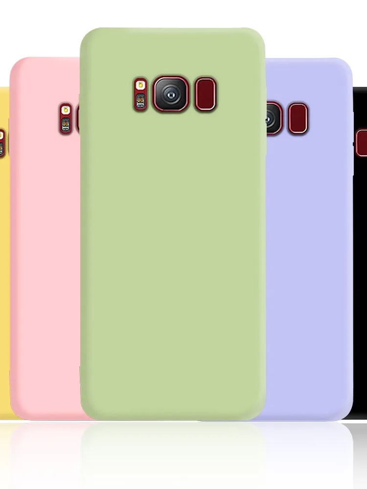 Snoep Kleur Vloeibare Siliconen Zachte Telefoon Case Voor Samsung Galaxy S8 S9 S10 S10e S20 fe Note 8 9 10 Plus Note 20 Ultra Cover Coque - afbeelding 2