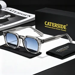 CATERSIDE Retro Punk Men Sunglasses Small Frame Square Personalized Design Sun Glasses Women Travel Party Business Festival Gift