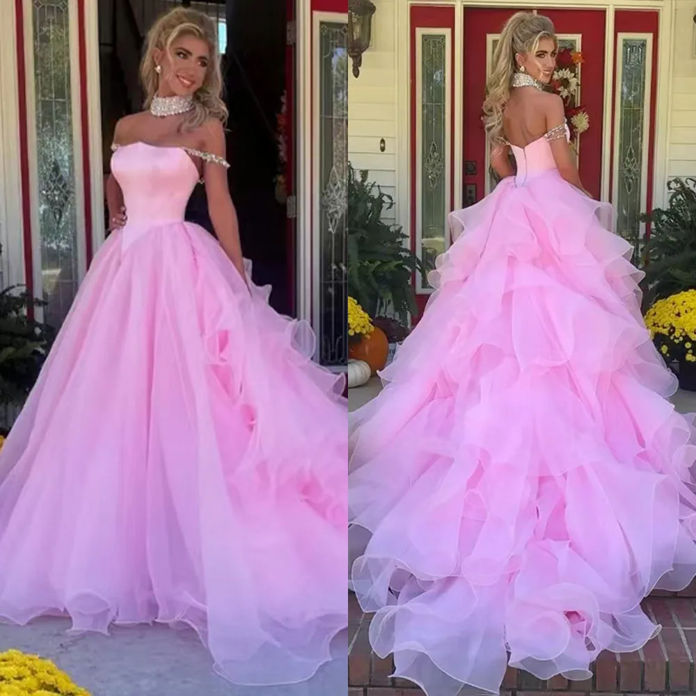 

High Quality Customized Strapless Floor Length Court Train Sleeveless Robe Pour Mariage Invité Vestido De Festa De Casamento