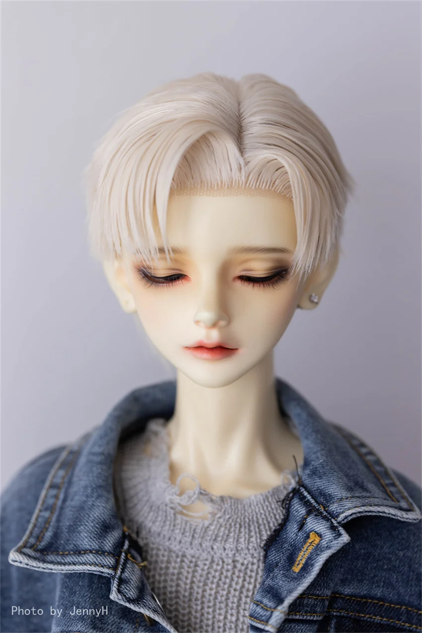 

Flat Cusp 1/3 Simple Short Styling Hair Wig Forehead Hand Hook BJD Doll Boys Wig Toys High Temperature Silk Doll Accessories XC