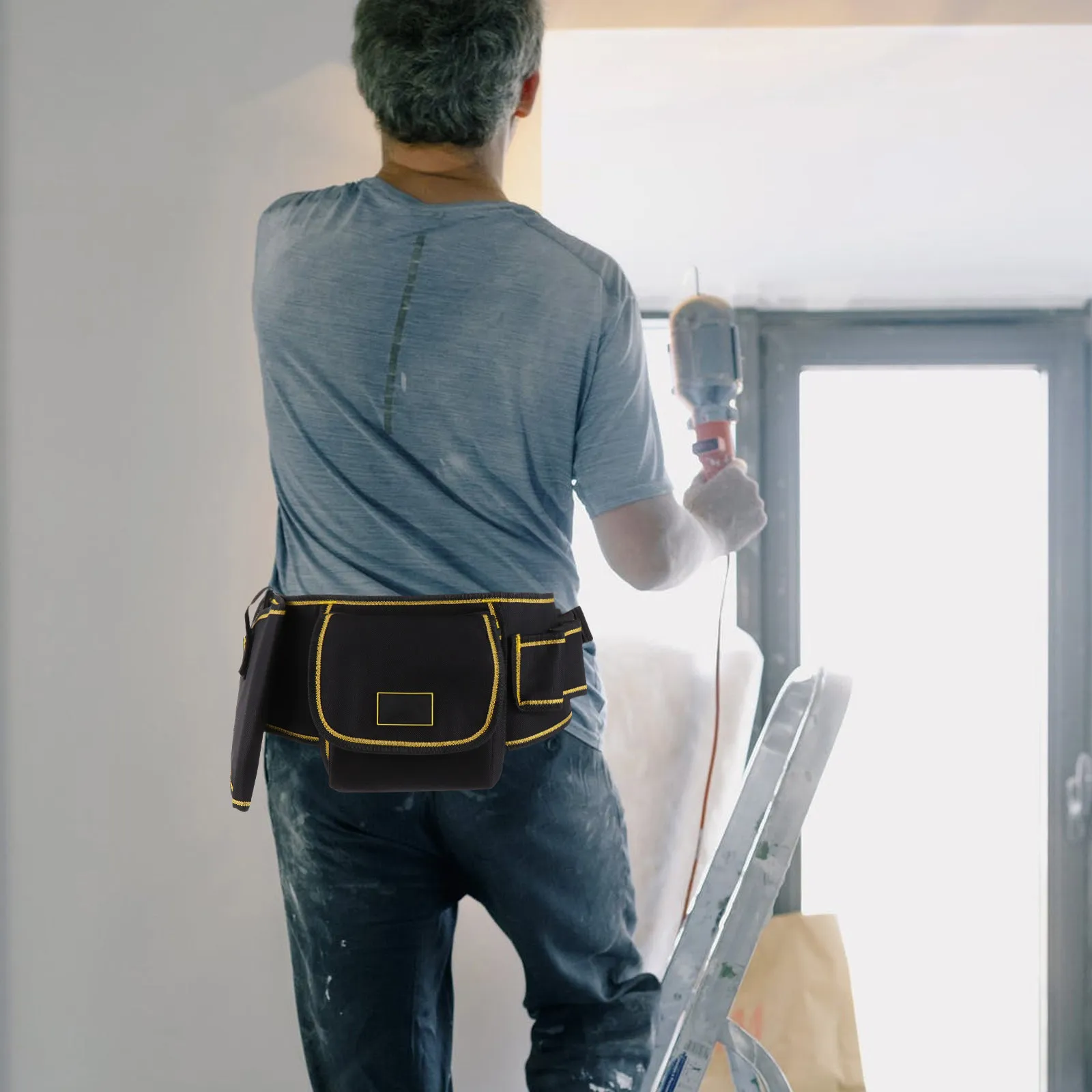 1Pcs Electrician Tool Waist Pouch Multifunctional Waterproof Tool Belt Adjustable Storage Organizer Suitable for Construction