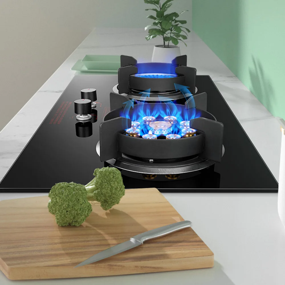 Kompor Pembakar Gas Ganda Dapur Kompor Tanam Bawaan Kompor Gas Panel Gas Rumah Tangga Fogao Fungsi Waktu Desktop Estufa De Gas