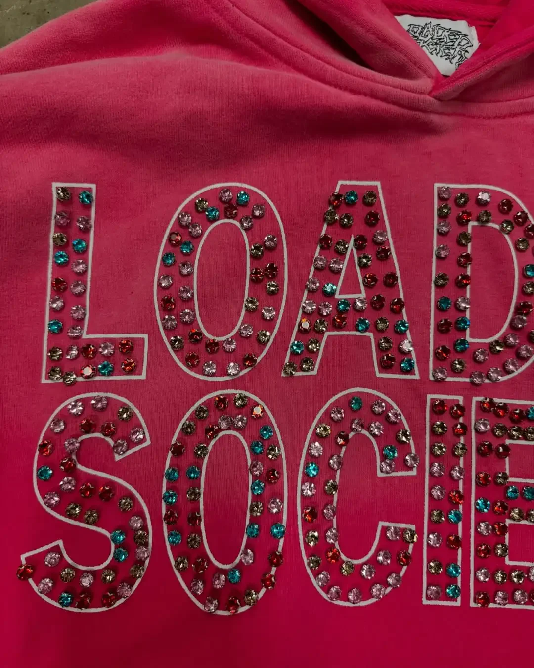 سترة نسائية بغطاء للرأس بنمط حروف ماسية ملونة من American High Street Y2K ملابس رياضية فضفاضة على طراز الهيب هوب للرجال والنساء