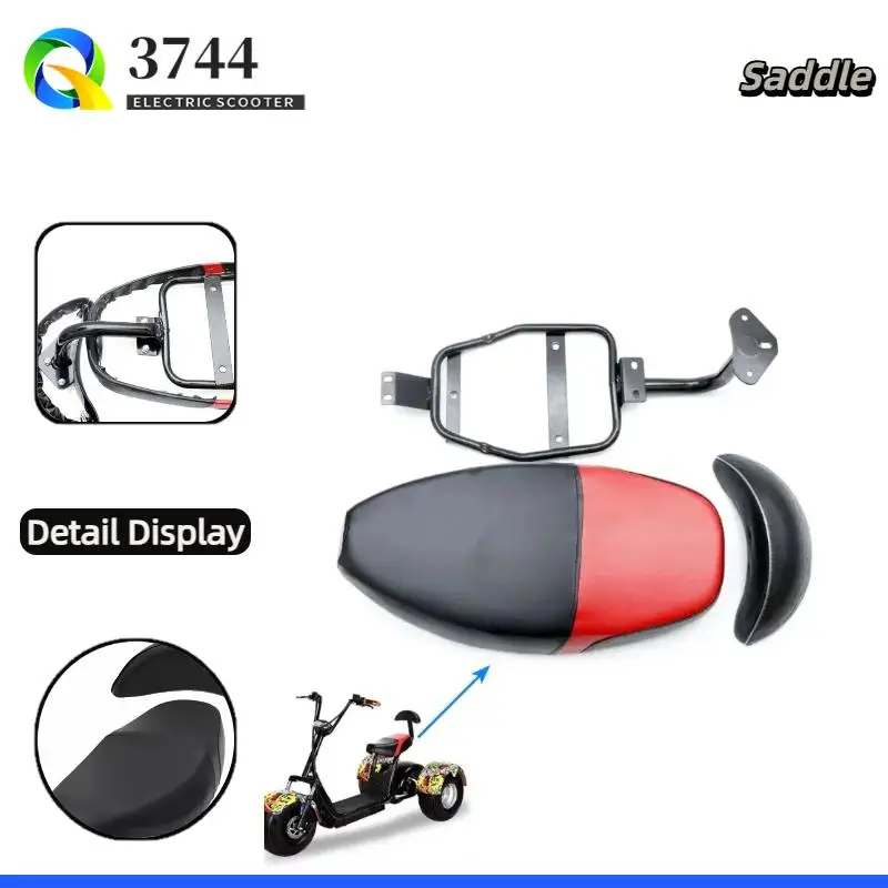 NewModified مزدوجة وسادة المقعد الخلفي وسادة مقعد مسند الظهر لقطع غيار الملحقات المعدلة Citycoco