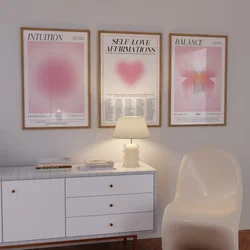 Pink Aura Halo Print Wall Art Love Butterfly Aperture Fashion Poster Modern Pink Girls Room Canvas Painting Bedroom Home Decor