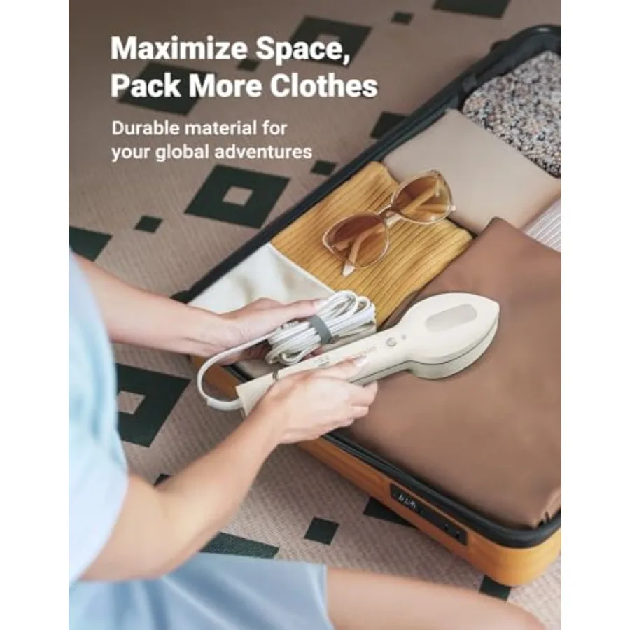 Vaporizador de plancha con prensa de doble voltaje Jack Rose para ropa, Compatible con 110-220V, 6 + 1 ajustes de tela, No requiere tabla de planchar efectiva