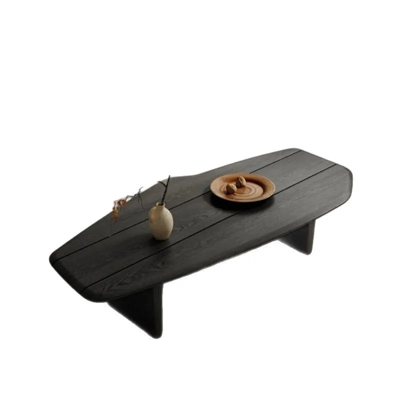 

Wabi Sandy wind solid living room home creative small apartment special-shaped designer medium and ancient style coffee table