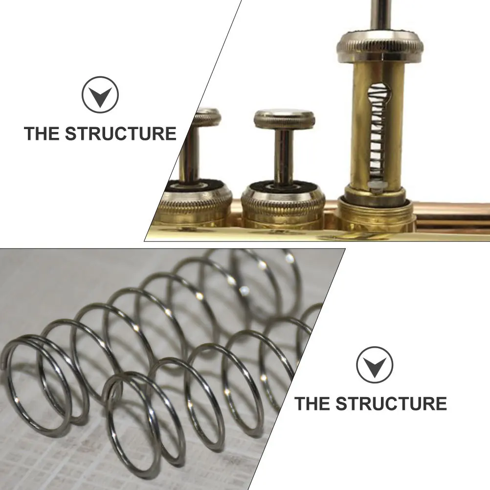 

5Pcs Reliable Trumpet Button Springs Set Suitable for Most Trumpets Easy Installation and Replacement Silver Trumpet Springs