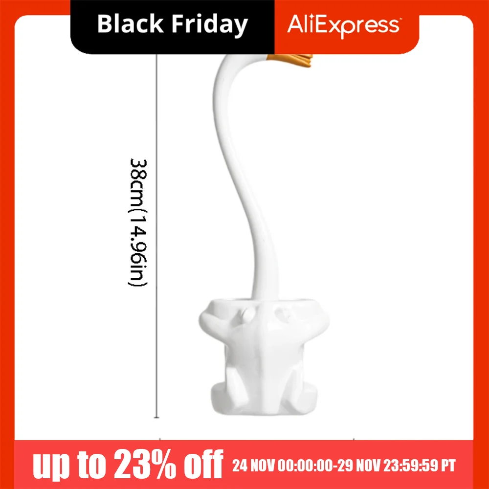 

Long Handle Toilet Brush Animal Shaped Black Color Bathroom Cleaning Brush Hygienic Material Swan Design Toilet Bowl Cleaner