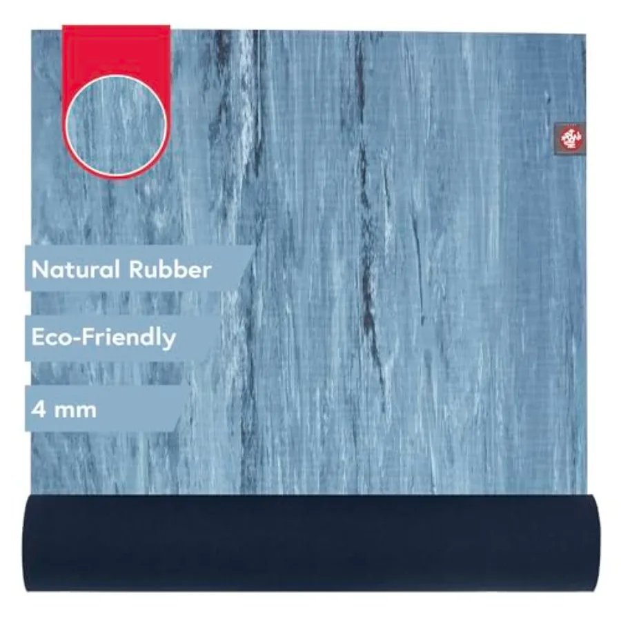 Yoga Mat for Home Practice - Natural Rubber - Charcoal Grey - Eco-Friendly with Soft Textured Surface and Natural Next-to-Skin