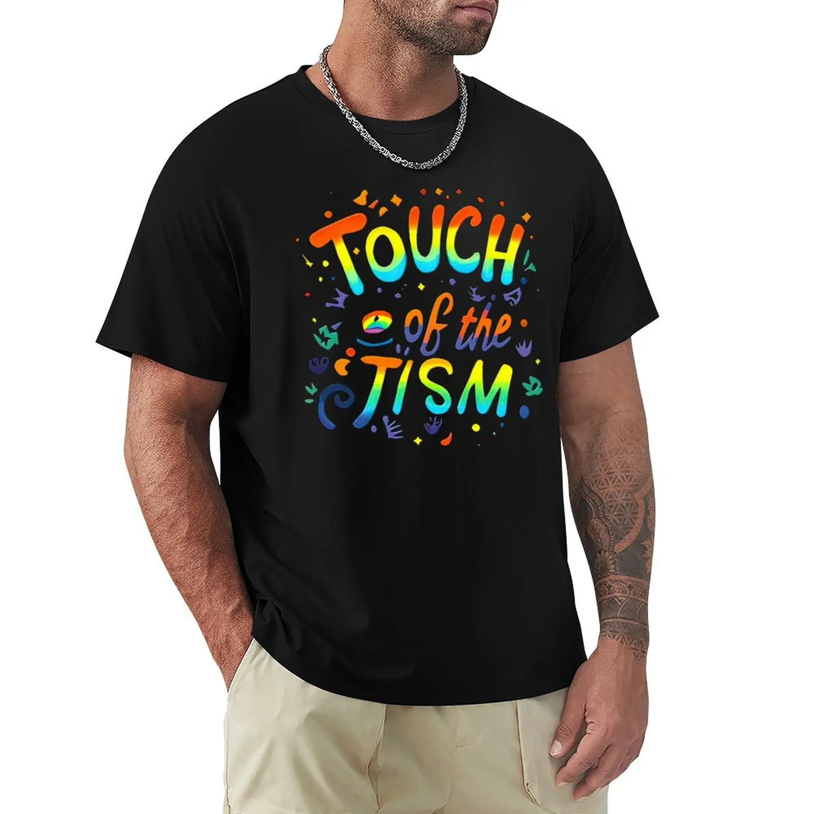 T-shirt Touch Of The Tism Autism Audhd Pride, décontracté, à manches courtes, pour Noël