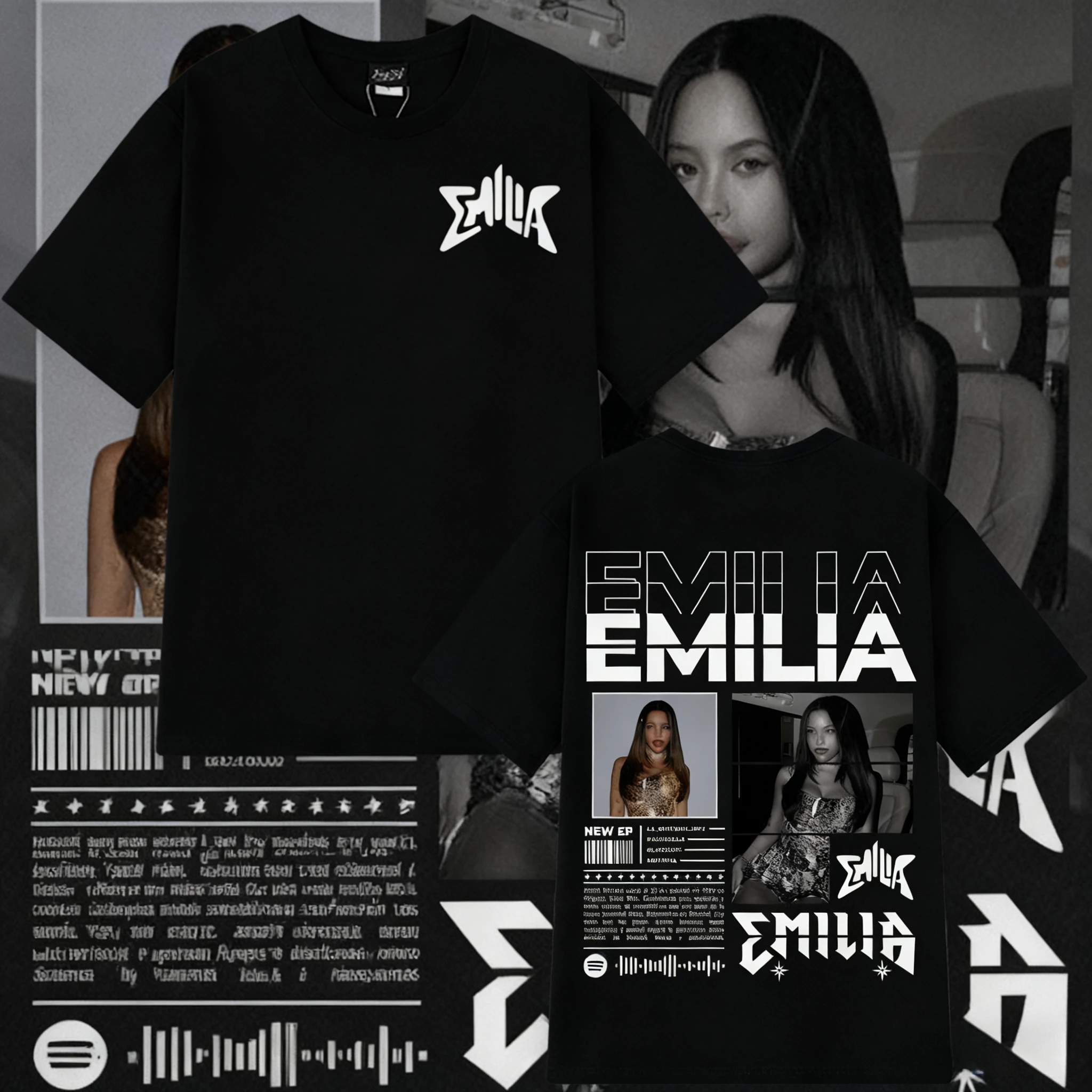 

2025 Singer Double-sided Printed T-shirt, High-quality and Fashionable Short-sleeved T-shirt Men's Women's Casual Loose T-shirt