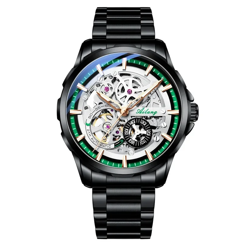 AILANG PD-8650 Men's Automatic Mechanical Watch, Unique Skeleton Dial Design, Luxury Waterproof Wristwatch, Relogio