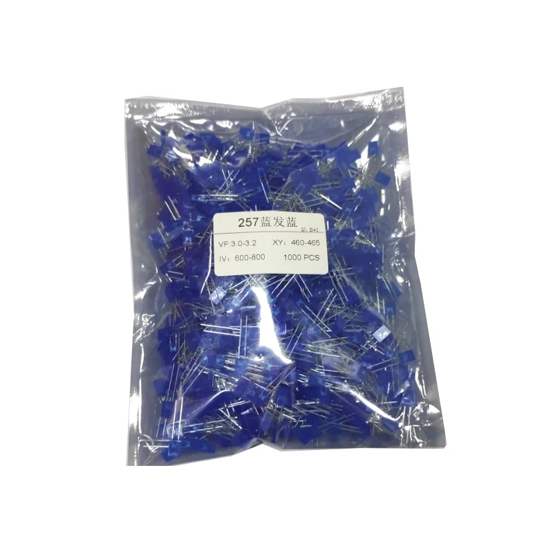 1000PCS 2×5×7mm Square LED Diode Short Pin Red Blue Yellow Green High Brightness 257 DIP LED Indicator Light Lamp Beads