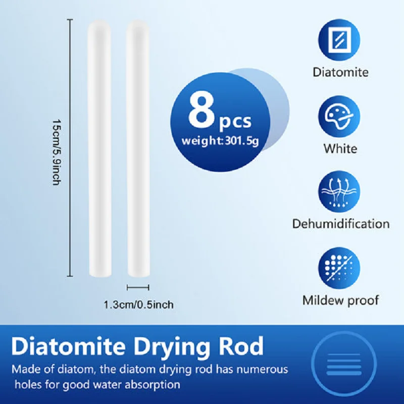 Imagem -06 - Diatomite Humidade Absorbing Stick Absorção Rod Secagem Diatomácea Terra Dessecante para Lavanderia Home Pcs
