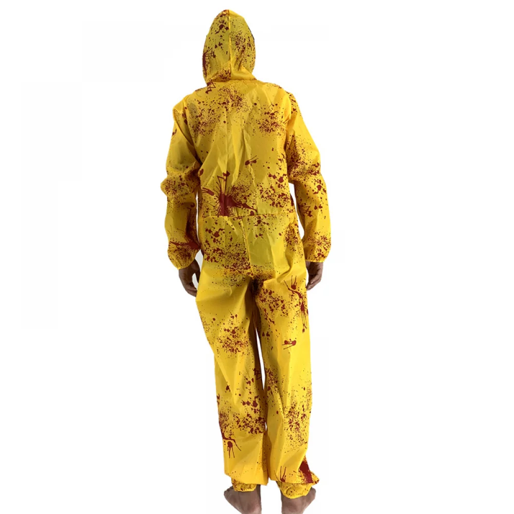 Halloween Cosplay Halloween Costumes Zombie Crisis Radiation Protective Clothing Child Resident Workwear Yellow Printed Jumpsuit