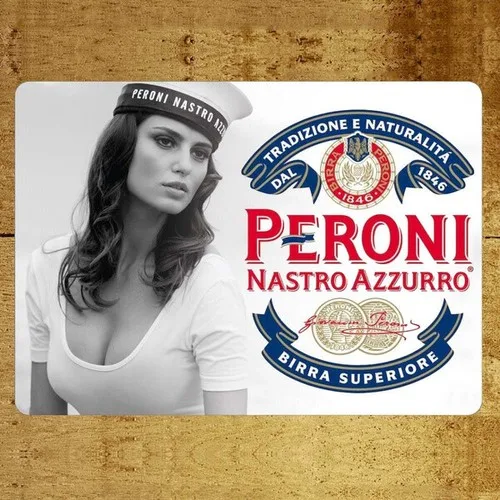 VINTAGE RETRO PERONI NASTRO BEER LAGER INSPIRED MAN CAVE BAR PUB SHED METAL SIGN