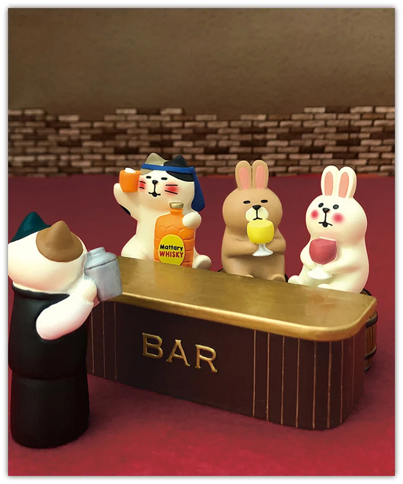 Japan Zakka Bar Bartender Handmade Decoration Miniature Figurines Bookshelf Decoration Collectible Gifts Scene Decoration