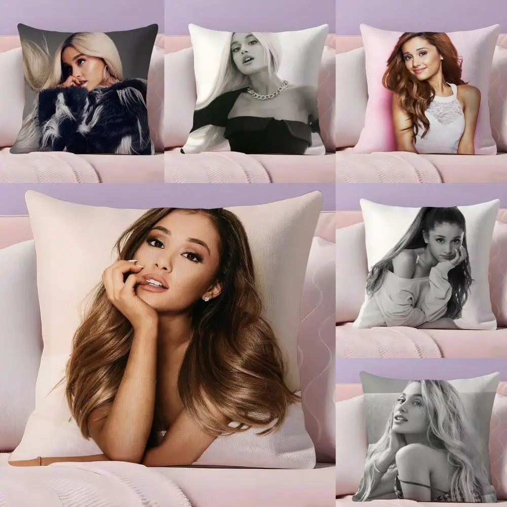 Singer A-Ariana GrandS Cushion Cover Plush Fabric Soft Double-Sided Printed Sofa Warm Winter Home Gift Pillow Cover