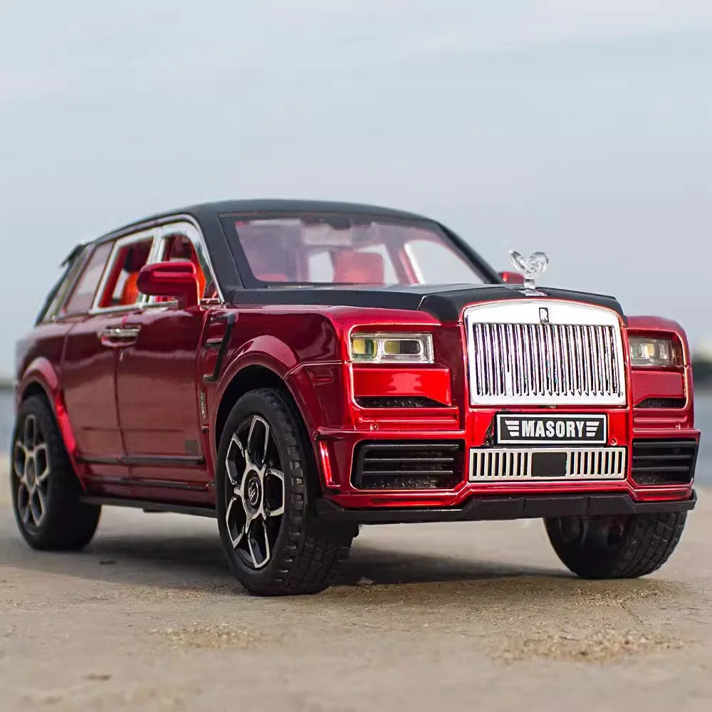 

1/24 Rolls Royce Cullinan Car Model Toys Alloy Diecast Metal SUV Models with Sound Light Pull Back Large Size Toys for Kids Gift