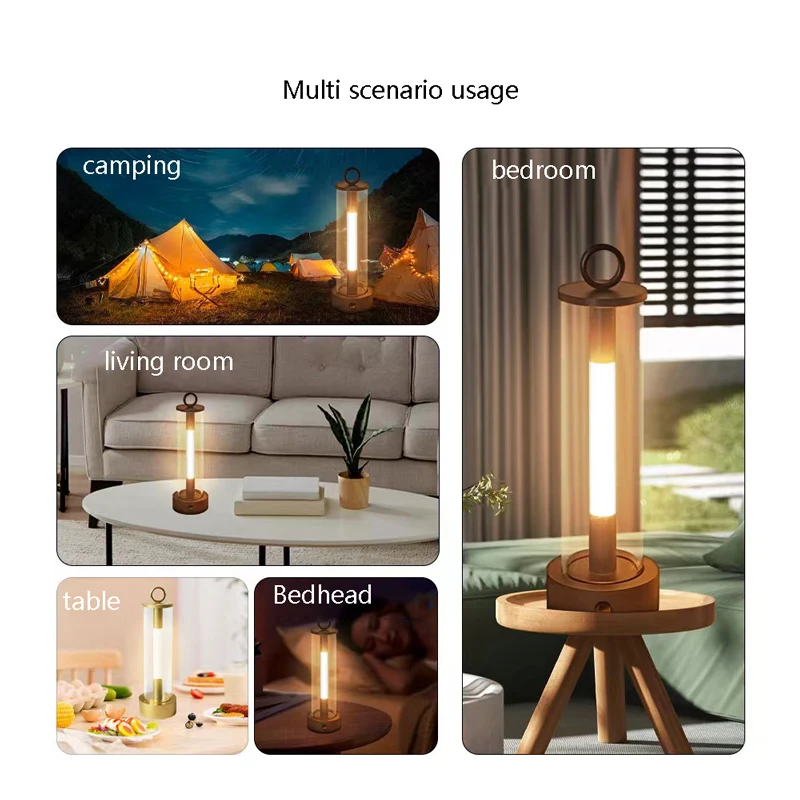 Luce da campeggio all'aperto ricarica USB appeso decorazione del Desktop atmosfera luce LED lettura camera da letto comodino respirazione luce notturna