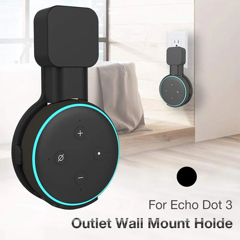 Echo Dot Wall Mount Holder, Cord Management Bracket for Alexa Echo Dot 3rd Generation Speaker (EU US Plug)