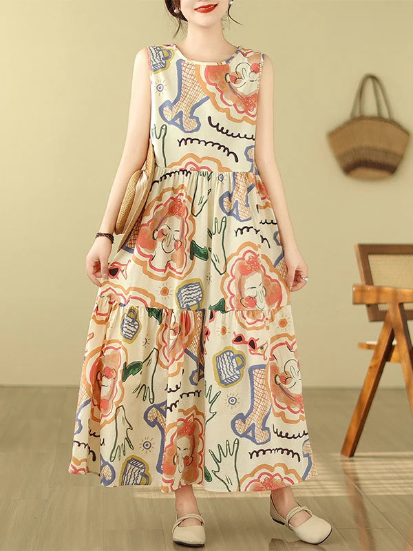 Gilet lungo con stampa Dr Svel da donna taglie forti estive Sle Dr Gonna a trapezio a vita alta con motivo floreale rotondo Ne Dr