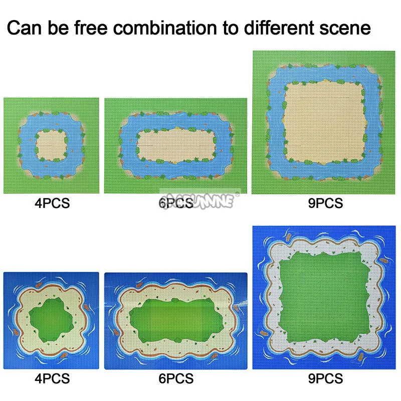 Marumine 32x32 Baseplate Compatible 3811 Classic MOC Bricks Parts Building Blocks Jungle Forest Ocean Base Board Accessories
