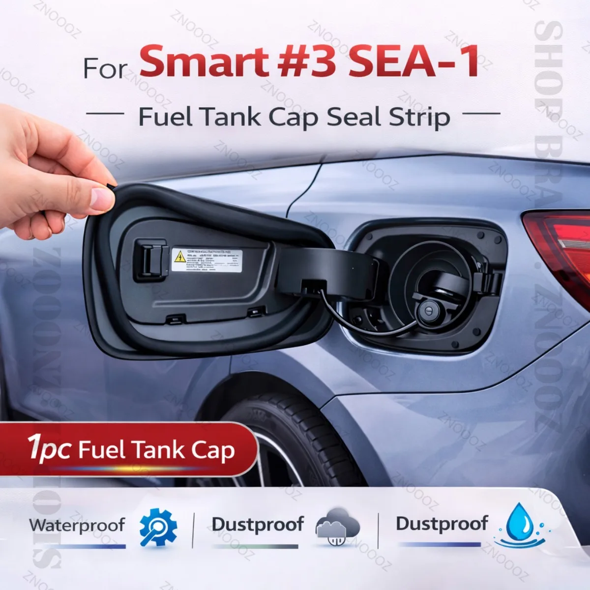 

Car Seal Strip Rubber Double Layer Dustproof Waterproof Sealing Protector Gas Cap Trim 1pc Fuel Tank Cover For Smart #3 SEA-1