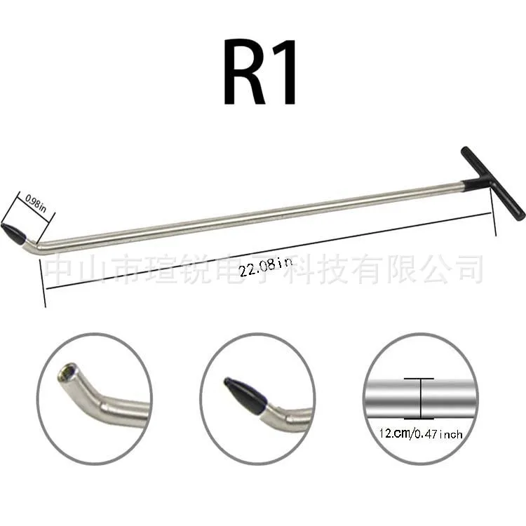 Stainless Steel PDR Push Rod Kit With Multiple Tips Auto Sheet Metal Paintless Car Dent Repair Pry Bar Set