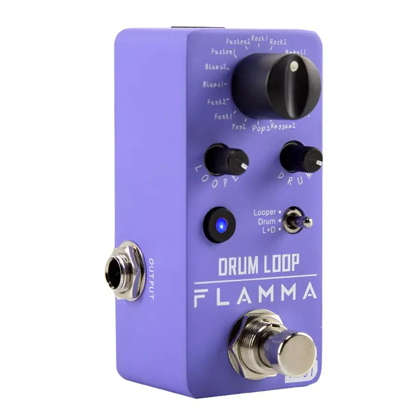 FLAMMA FC01 Drum Looper Pedal Guitar Drum Loop Effects Pedal With 20 Minutes Recording 16 Drum Grooves Tap Tempo