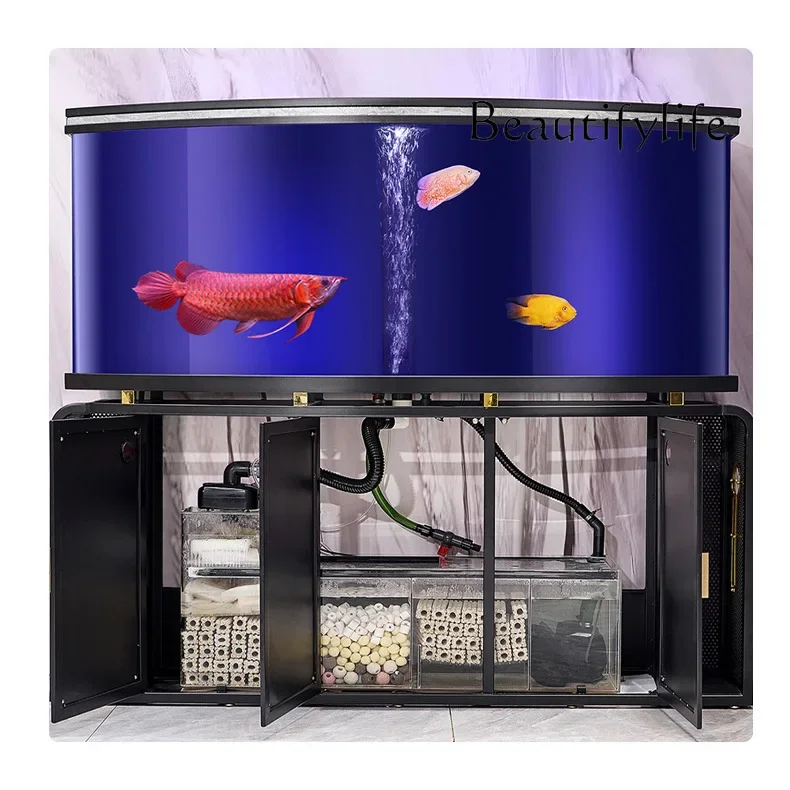 

New fish tank living room large water-free ecological arowana tank office fish tank aquarium