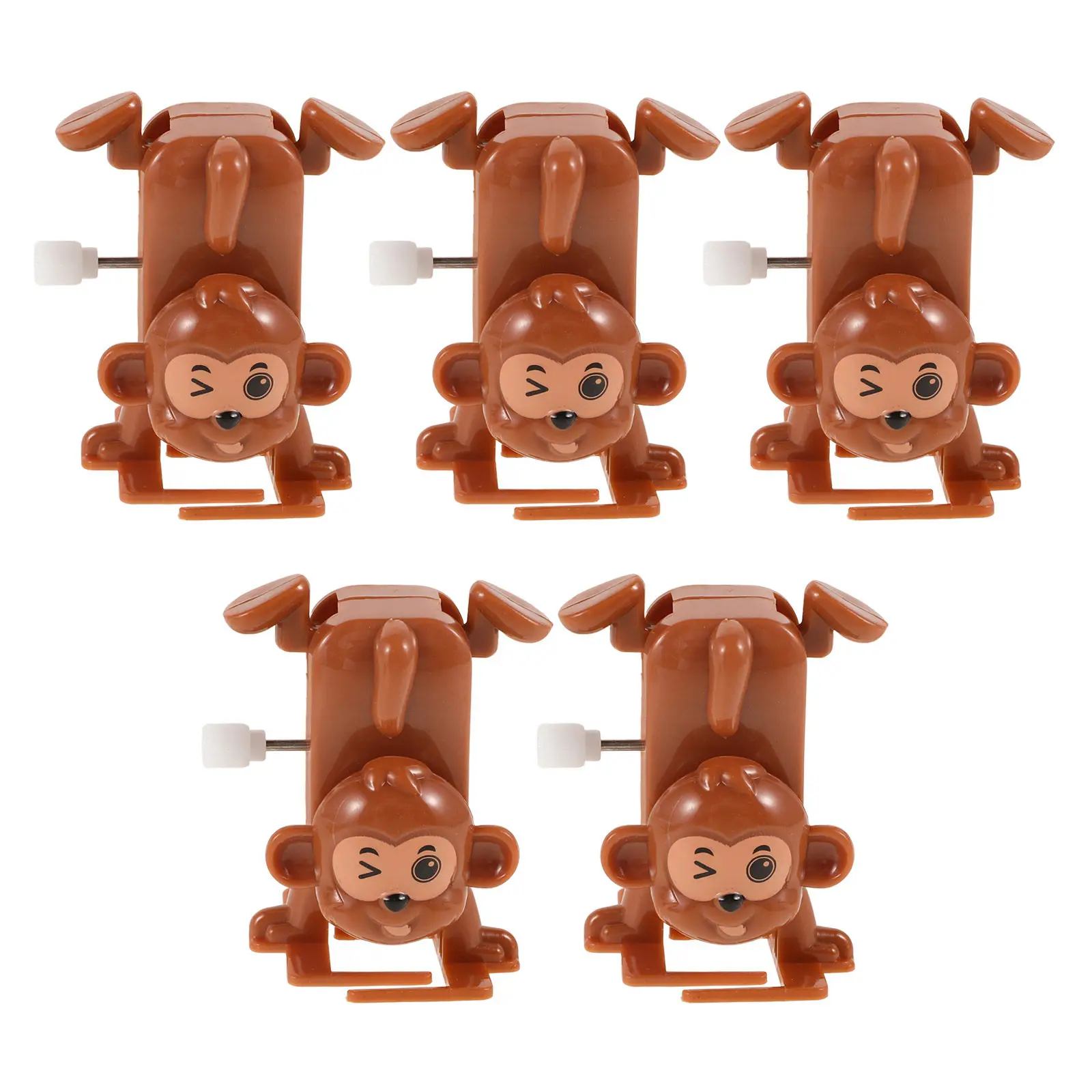 

Набор из 5 штук: Забавные муляжи животных на пружине для детей, портативные сувениры для вечеринок, прикольные маленькие обезьянки, подарки, движущиеся по часовой стрелке