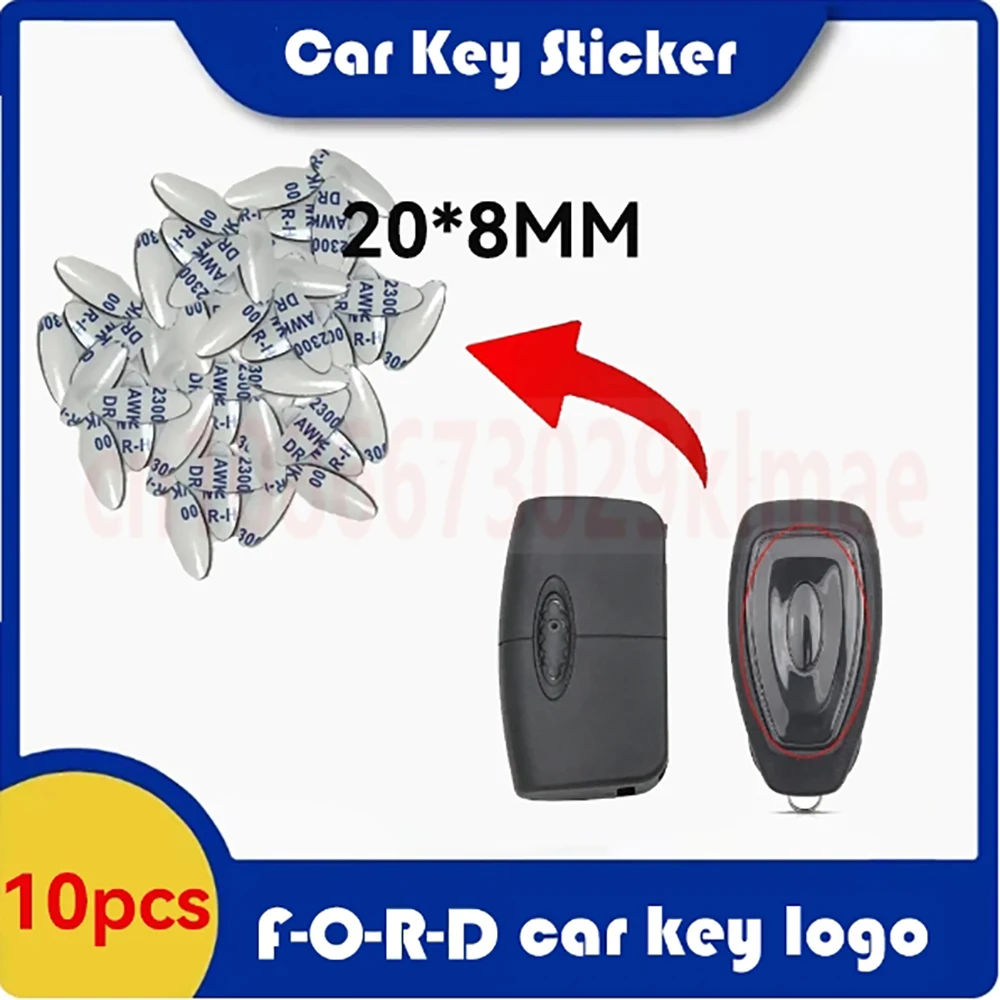 

10pcs/Lot 20*8MM Remote Car Key Sticker Badge Emblem For Ford Focus Mendeo Fiesta C Max S Max