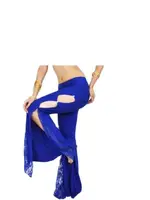 1 unids/lote pantalones de danza del vientre para mujer pantalones de encaje con apertura lateral pantalones de baile de rendimiento para mujer gratis