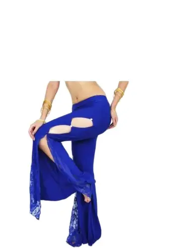 1 unids/lote pantalones de danza del vientre para mujer pantalones de encaje con apertura lateral pantalones de baile de rendimiento para mujer gratis