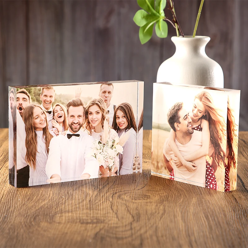 Personalized Photo Block,Acrylic Glass Photo Block,Custom Acrylic Block Photo,Crystal Wedding gift,Birthday,Mom's Day,Valentines