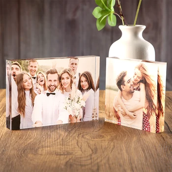 Personalized photo block, acrylic glass photo block, custom acrylic block photo, crystal wedding gift, birthday, mother&#x27;s day, valentine&#x27;s day