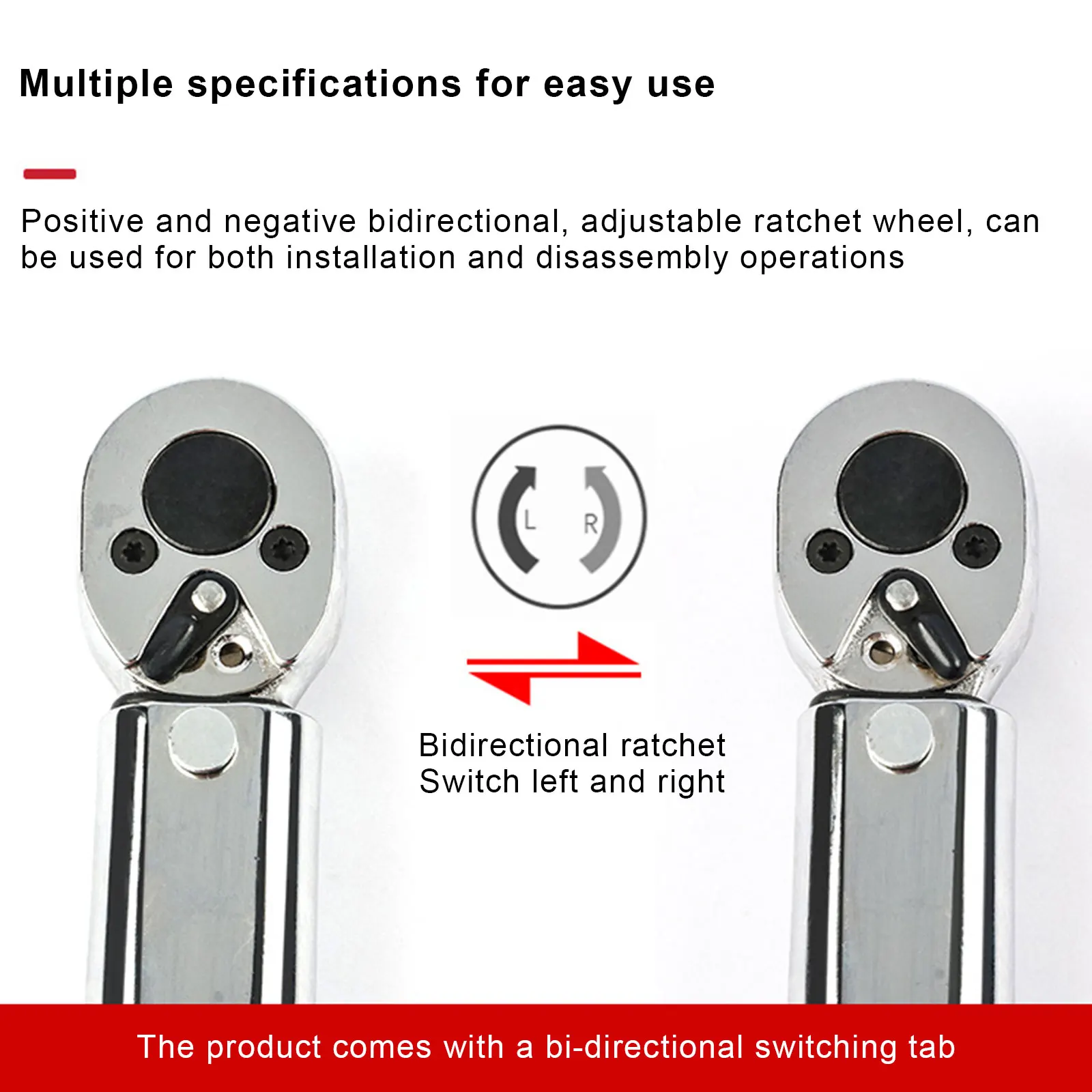 1/4 3/8 1/2-Inch Drive Click Torque Wrench 5-210N.m Square Drive Ratchet Wrench Repair Spanner Key Hand Tools