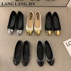 2023 Spring Flats Shoes Women Flat Ballet Bow Knot Shallow Comfortable Fashion Ballerina Female Casual Loafers Casual Moaccasins