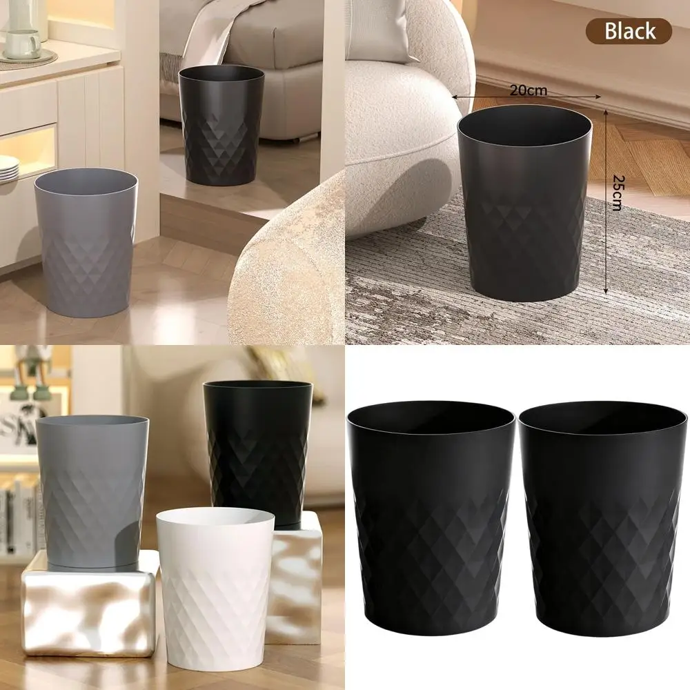

Compact 1.8 Gallon Trash Bin Set - 2 Plastic Wastebaskets for Recycling, Ideal for Dorms, Home, and Office