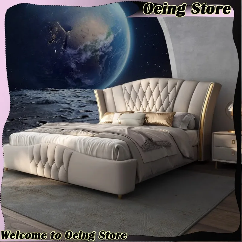 

Japanese Bedside Table Bed Upholstered King Sleeping Frame Bed Luxury Kids Camas De Casal De Luxo Bedroom Furniture Accessories