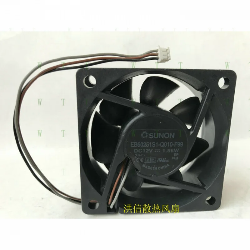 H 1 PCS  for  SUNON Fan EB60251S1-Q010-F99 DC12V 1.56W  6025 6CM 3 Pin Projector fan